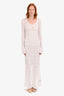 Isabel Marant White Cotton Blend Crochet Long Sleeve Maxi Dress Size 40