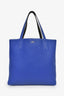 Hermès Grey/Blue Clemence Leather 'Double Sens' Tote Bag