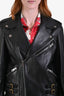 Gucci Black Lambskin Leather Biker Jacket Size 38