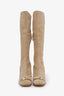 Escada Beige Suede Knee High Boots Size 40.5