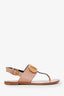 Valentino Beige Leather Vlogo Slingback Flat Sandals Size 36.5