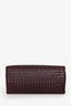 Bottega Veneta Burgundy Leather Intrecciato 'Roma' Top Handle Bag With Strap