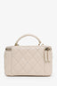 Pre-loved Chanel™ 2021+ Beige Lambskin CC Vanity Top Handle