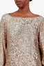 Zadig & Voltaire Gold Sequin Long Sleeve Mini Dress Size S
