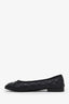 Pre-Loved Chanel™ Black Quilted Leather Ballet Flat Size 37.5