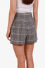 Sandro Black/White Wool Houndstooth High Waisted Zipper Shorts Size 36