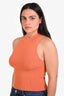 Frame Orange Ribbed Sleeveless Mock Neck Sweater Size M