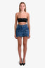 Sacai 2023 Blue Denim Distressed Hem Belted Cargo Shorts Size 4