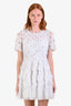 Needle & Thread Black/White Tulle Open Back Short Sleeve Mini Dress Size 6