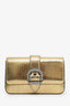 Jimmy Choo Gold Metallic Snake Embossed 'Chéri' Crossbody Bag