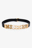 Moschino Black Leather Logo Chain Belt Size 44