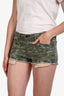 Rag & Bone Green Denim Camouflage Print Mini Shorts Size 26