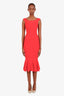 Jonathan Simkhai Red Off The Shoulder Knit Midi Dress Size XS