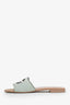 Gucci Green Suede Interlocking G Cutout Slides Size 38