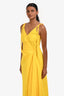 Off-White Yellow Cotton Sleeveless Flare Midi Dress Size 38