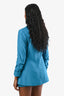 Alice & Olivia Blue Linen Single Breasted Blazer & Shorts Set Size 4