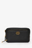 Christian Dior 2024 Black Grained Leather Caro Double Pouch Crossbody