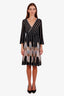 M Missoni Black Metallic V-Neck Wrap Mini Dress Size 4