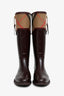 Burberry Burgundy Rubber Nova Check Zip Boot Size 36