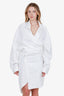 Balenciaga White Cotton Asymmetric Button Down Shirt Dress Size 38