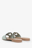 Gucci Green Suede Interlocking G Cutout Slides Size 38