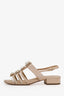 Pre-loved Chanel™ Beige Embellished Suede Slingback Sandals Size 35.5