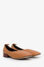 Loewe Tan Leather Square Toe Flats Size 38