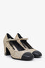 Escarpins Mary Jane Chanel™ d’occasion à paillettes dorées et noires, taille 36,5