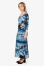 Jean Paul Gaultier Blue Sailor Printed 3/4 Sleeve Cut Out Dress Size S