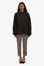 Sportmax Tan/Multi Wool Blend Check Trousers Size 0
