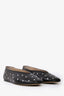 Le Monde Beryl Black Leather Studded Regency Slipper Size 40.5