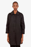 Marc Jacobs Black Ruffled Midi Length Coat Size 2