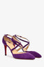 Christian Louboutin Purple Suede Criss Cross Strap Heels Size 39