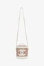 Pre-loved Chanel™ 2019 White Tweed Lambskin Timeless Vanity Cosmetic Case