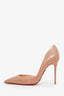 Christian Louboutin Beige Patent Leather 'Iriza' Pointed Toe Heels Size 37