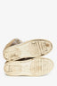 Pre-loved Chanel™ Grey/Beige Leather Sherling High Top Size 37