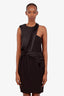 Victoria Beckham PS 19 Black Pleated Belted Mini Dress Size 6