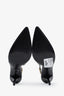 Gucci Black Leather Chain-Embellished 105mm Signoria Slingback Pumps Size 38