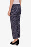 Pantalon Prada bleu marine et blanc en nylon à motifs, taille 42