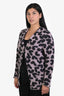 Saint Laurent Pink Mohair Blend Heart Print Cardigan Size XS