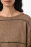 Brunello Cucinelli Brown Knit Monili Bead Sequin Sweater Size Medium