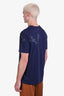 Valentino Navy Blue Cotton Butterfly Embroidered Short Sleeve T Shirt Size M Mens