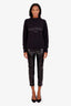 Anine Bing Black Vegan Leather Straight Leg Pants Size 38