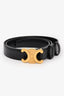 Celine Black Leather Triomphe 18MM Belt Size 80