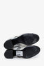 Pre-loved Chanel™ 2023 White/Black Mesh Kid Suede Patent Mary Jane Boots Size 38.5