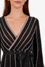 M Missoni Black Metallic V-Neck Wrap Mini Dress Size 4