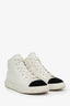 Pre-loved Chanel™ White Quilted Leather CC Cap Toe High Top Sneaker Size 40 Mens