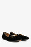 Salvatore Ferragamo Black Velvet Tortoise Bow Loafers Size 7