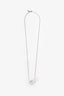 Salvatore Ferragamo Silver Tone White Oversized Pearl Necklace