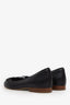 Pre-loved Chanel™ Black Leather Bow CC Cap Toe Ballet Flats Size 36.5